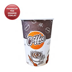 PAPERCUP 7 OZ ORANGE COKLAT